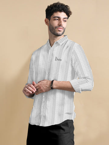 VogueTrail Embroidered Pinstripe Shirt