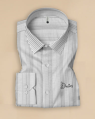 VogueTrail Embroidered Pinstripe Shirt