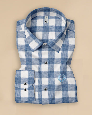 Metro Gingham Elite Cotton-Linen Shirt