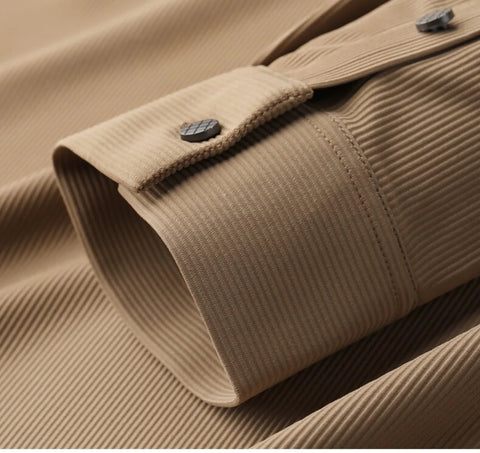 Wrinkle-Resistant Stripe Textured Pique Polo