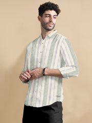 Linear Luxe Cotton-Linen Shirt