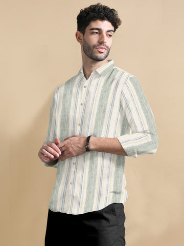 Linear Luxe Cotton-Linen Shirt