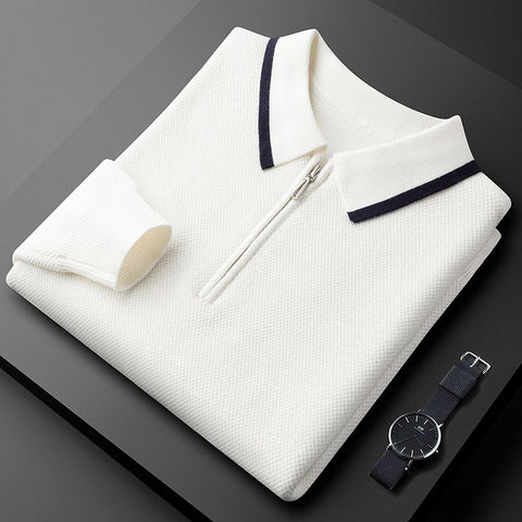Textured half-zip Polo
