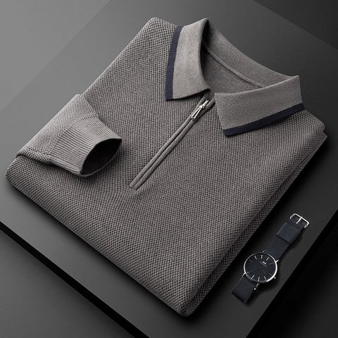 Textured half-zip Polo