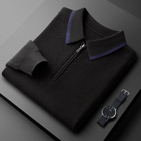 Textured half-zip Polo