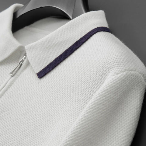 Textured half-zip Polo