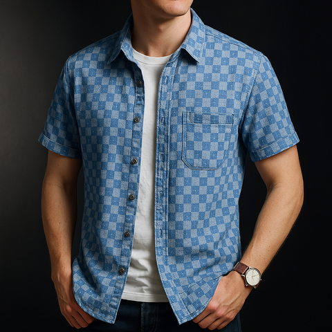 Stylish Checkered Short Sleeve Shirt