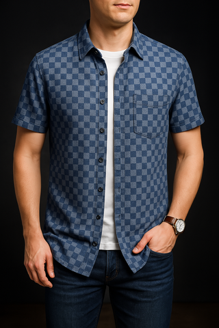 Stylish Checkered Short Sleeve Shirt