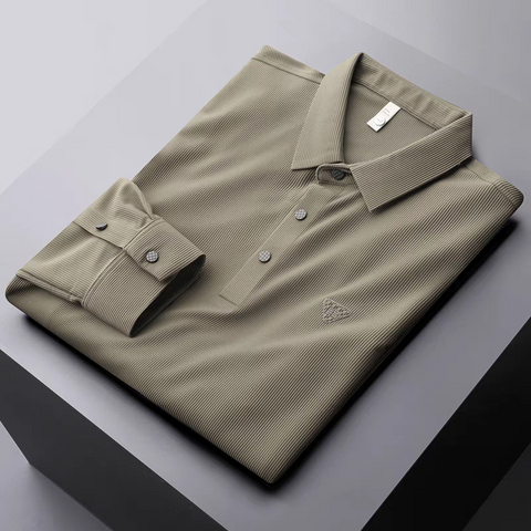 Wrinkle-Resistant Stripe Textured Pique Polo