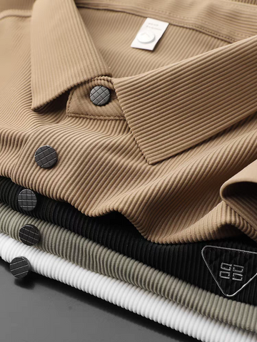 Wrinkle-Resistant Stripe Textured Pique Polo