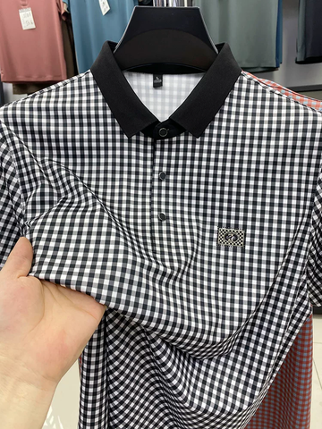 Gingham Contrast Polo T-Shirt