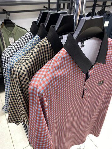 Gingham Contrast Polo T-Shirt