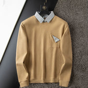 StratoLayer Dual-Collar Ribbed Sweatshirt