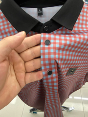 Gingham Contrast Polo T-Shirt