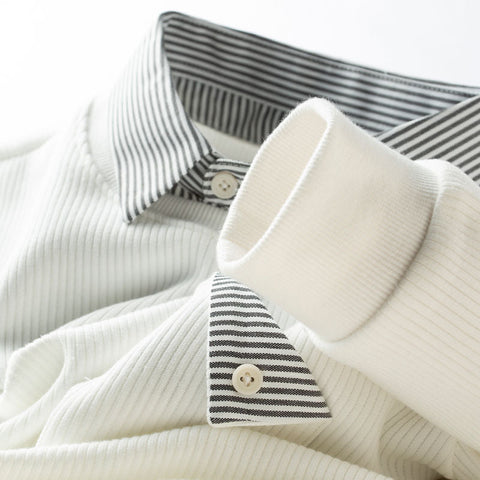 StratoLayer Dual-Collar Ribbed Sweatshirt