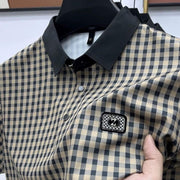 Gingham Contrast Polo T-Shirt