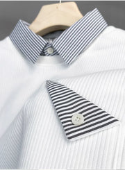 StratoLayer Dual-Collar Ribbed Sweatshirt