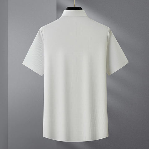 Breeze Textured Weave Mandarin Collar Shirt