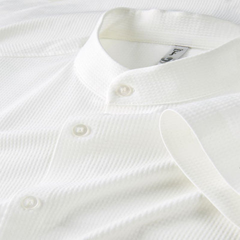 Breeze Textured Weave Mandarin Collar Shirt
