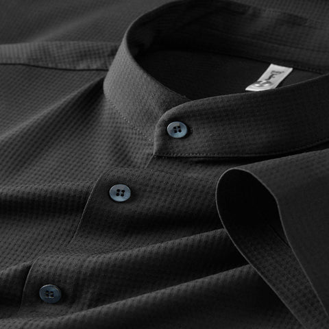 Breeze Textured Weave Mandarin Collar Shirt