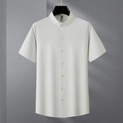 Breeze Textured Weave Mandarin Collar Shirt